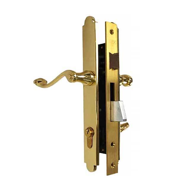 Marks Thinline Series 2750B - Ornamental Iron Mortise Lockset - Single Cylinder  Entrance - Bright MRK-2750B/3-RH